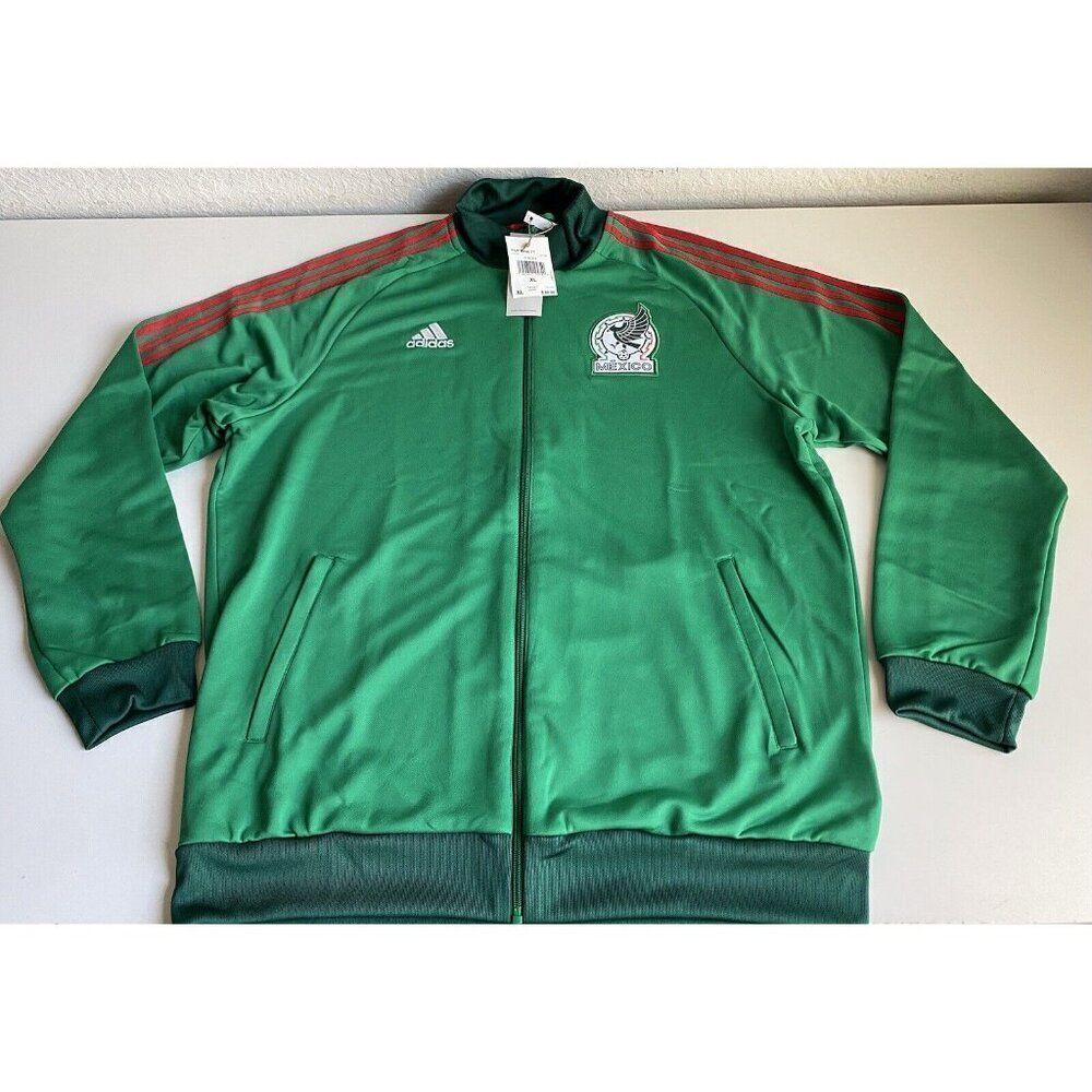 adidas 2022-23 Mexico 3-Stripes Track Top Full Zip Jacket Soccer FMF Men’s Sz XL